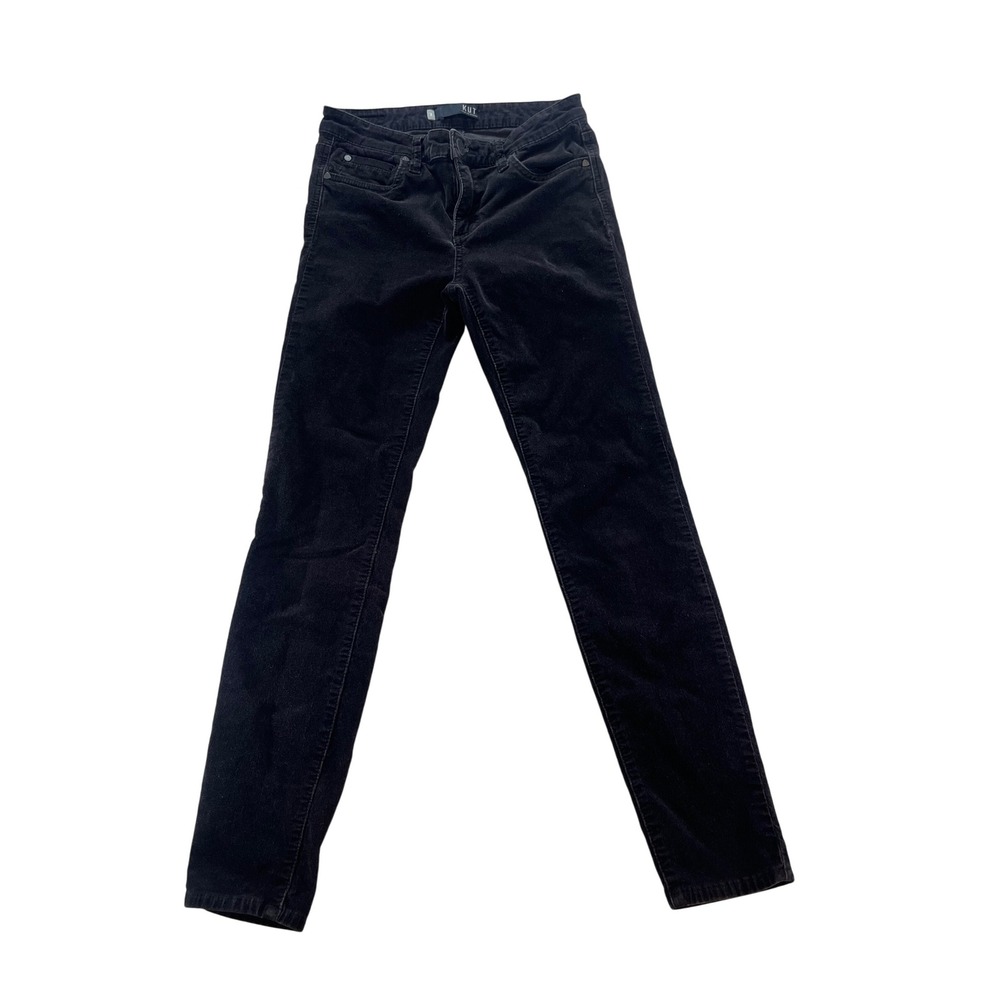 KUT From The Kloth Womens Corduroy Pants Black Size 2 Stretch Denim Jeans‎